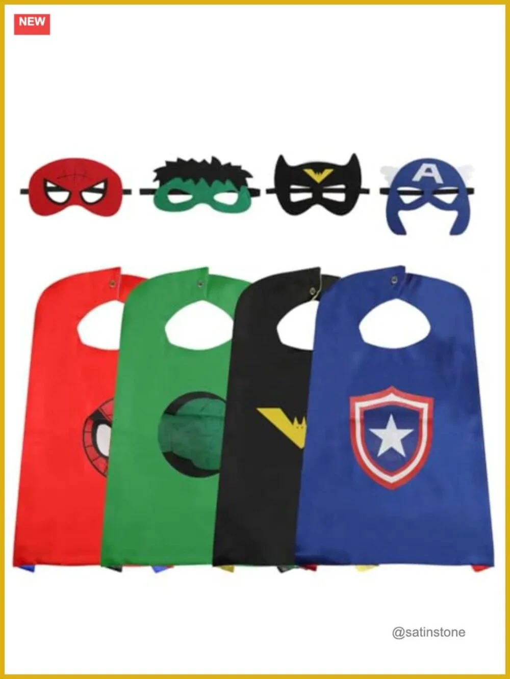 Superhero Cape & Mask Set for Kids, 4-12Y, Pretend Play Costume, Adjustable